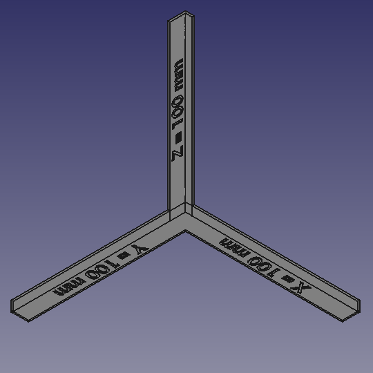 XYZ寸法調整用3Dモデル/100mm